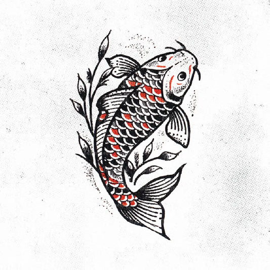 traditional koi fish tattoo idea design drawing stencil png