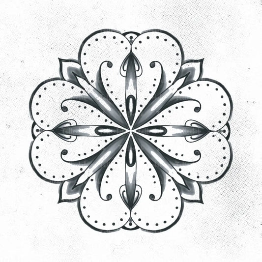 dotted ornate floral mandala tattoo idea design drawing stencil png