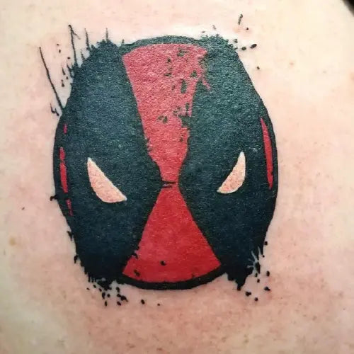 simple cute deadpool spiderman tattoo