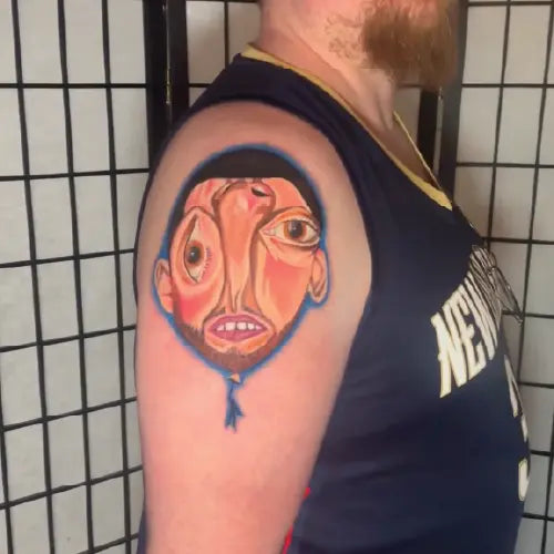 Mac Miller Balloonerism album cover tattoo