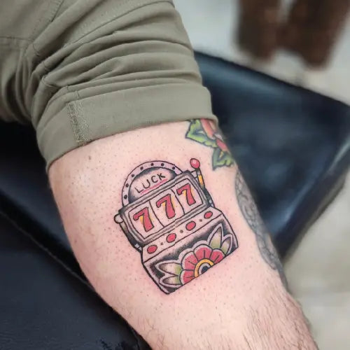 777 casino slots machine tattoo