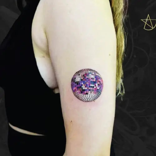 disco mirror ball tattoo