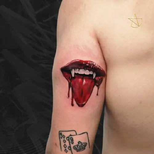 vampire mouth bite tattoo