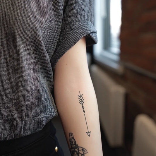 semicolon arrow forearm temporary tattoo idea design