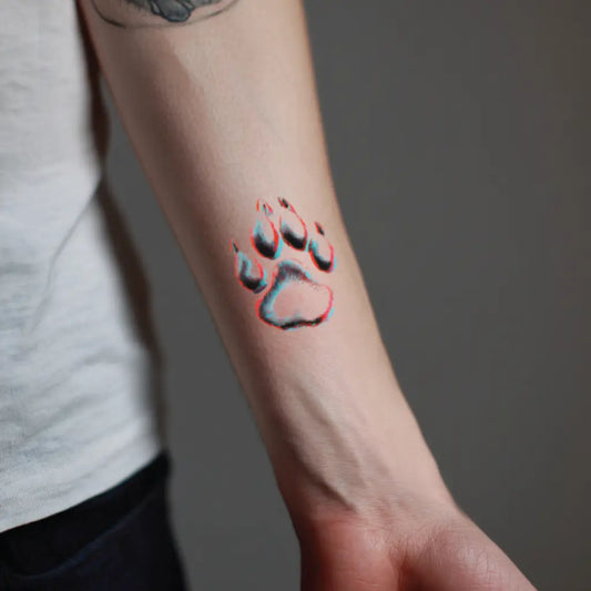 wolf paw forearm temporary tattoo idea design