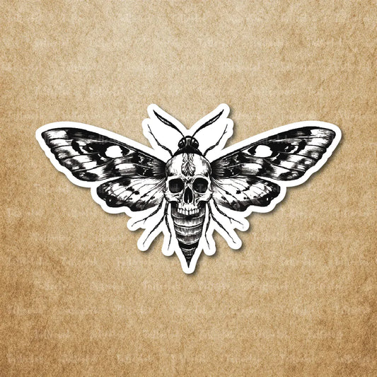 death skull moth temporary tattoo sticker idea design