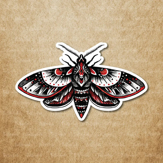 traditional moth temporary tattoo sticker idea design