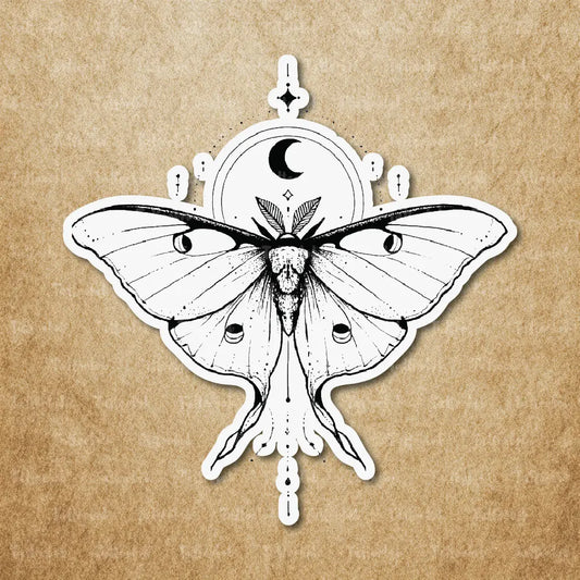 black luna moth temporary tattoo sticker idea design