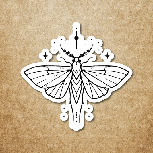 linework moth temporary tattoo sticker idea design