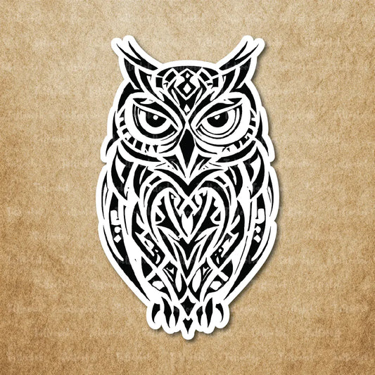 tribal owl temporary tattoo sticker idea design
