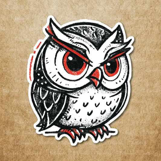 cartoon owl temporary tattoo sticker idea design