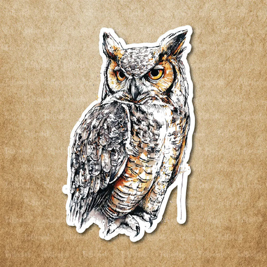 great horned owl temporary tattoo sticker idea design