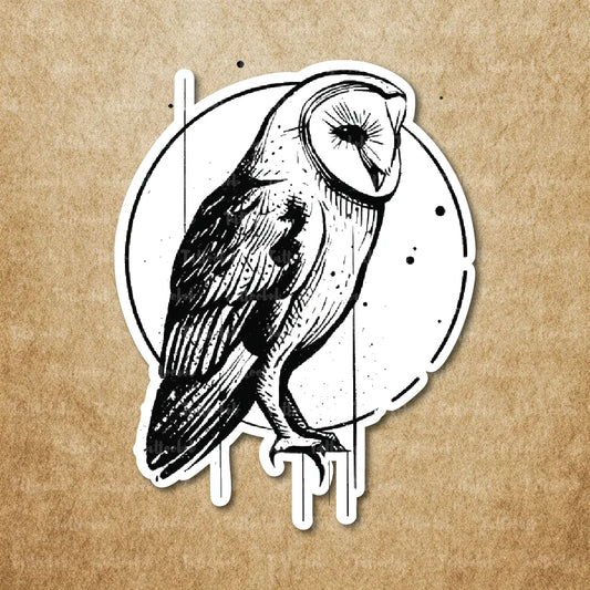 barn owl temporary tattoo sticker idea design
