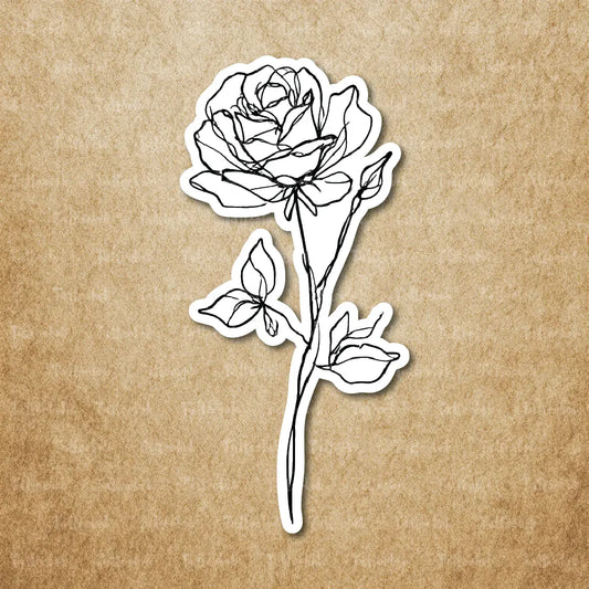 fine line rose temporary tattoo sticker idea design