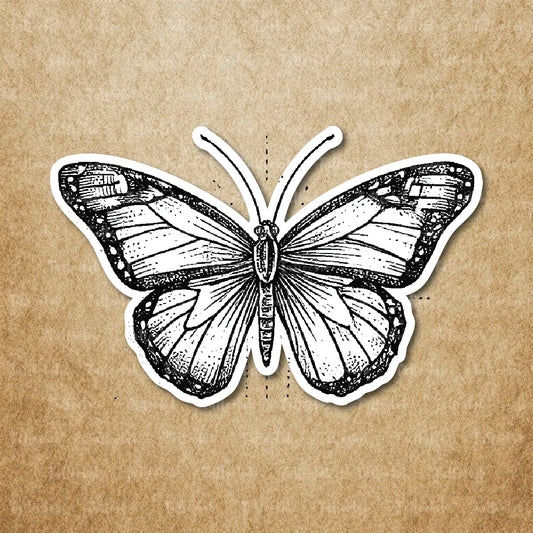 dotwork butterfly temporary tattoo sticker idea design