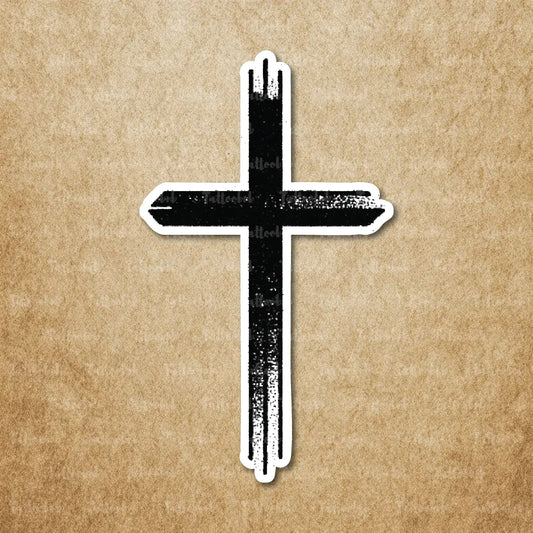simple blackwork cross temporary tattoo sticker idea design