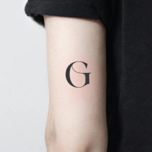 Letter G Glassury wine glasses 酒杯 Logo Temporary Tattoo Sticker