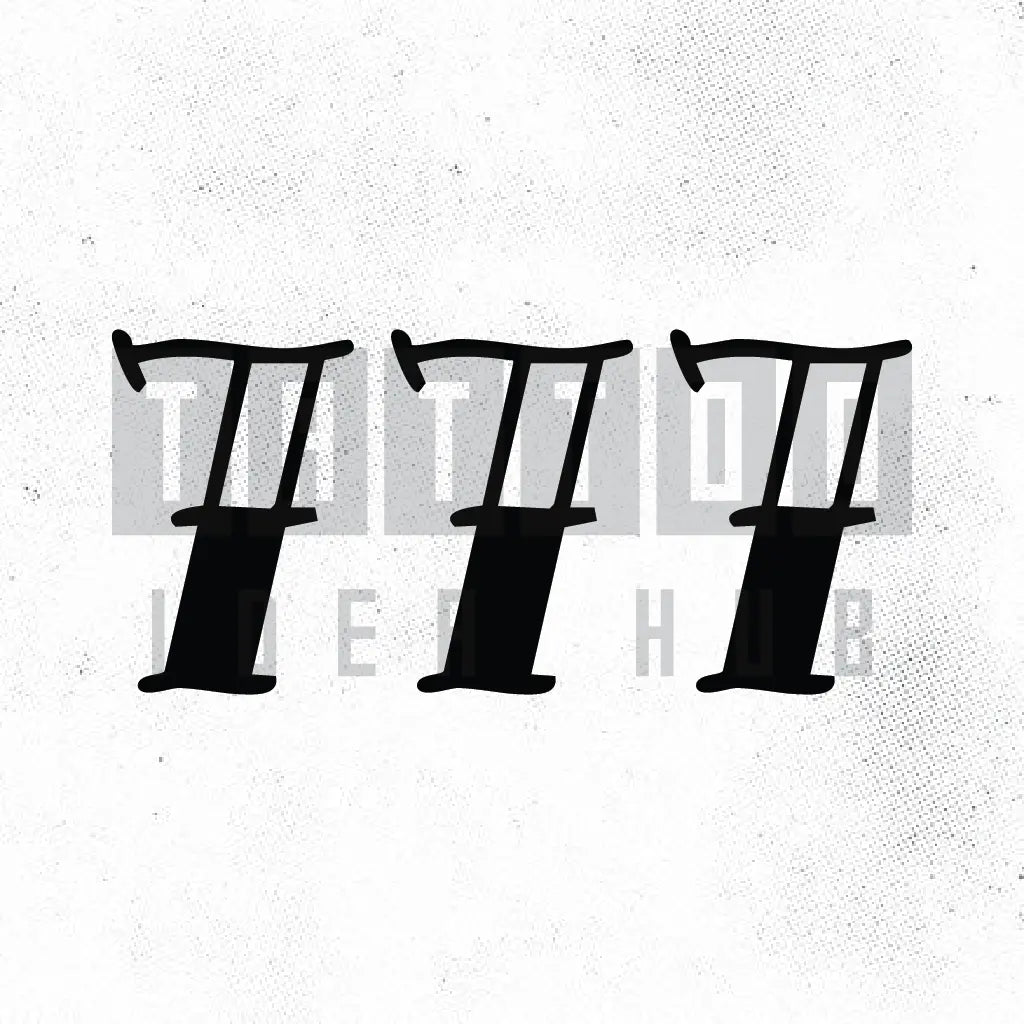 old english font 777 tattoo idea design stencil png