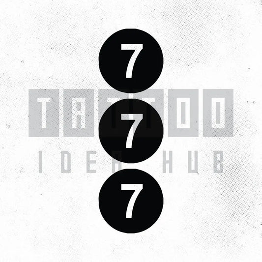 vertical triple 777 tattoo idea design stencil png