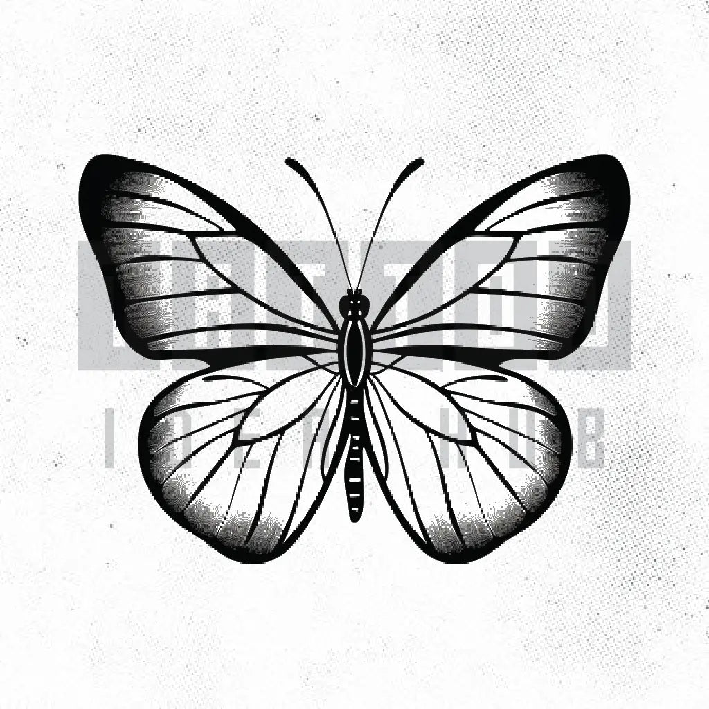 simple butterfly tattoo idea design stencil png