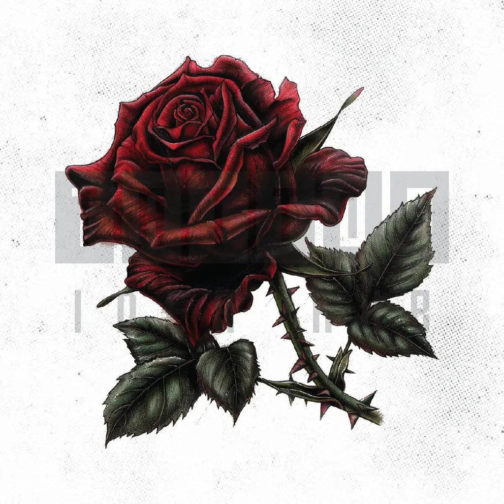 realistic rose tattoo idea design stencil png