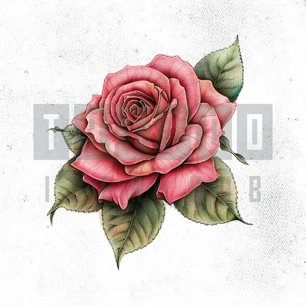 pink rose tattoo idea design stencil png