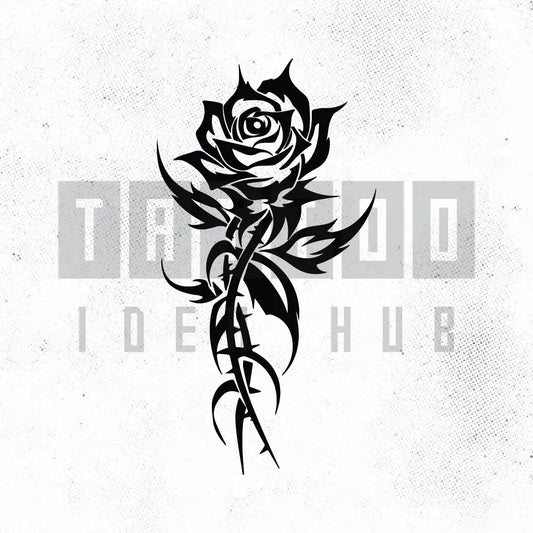 tribal rose tattoo idea design stencil png