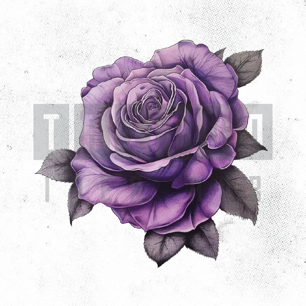 purple rose tattoo idea design stencil png