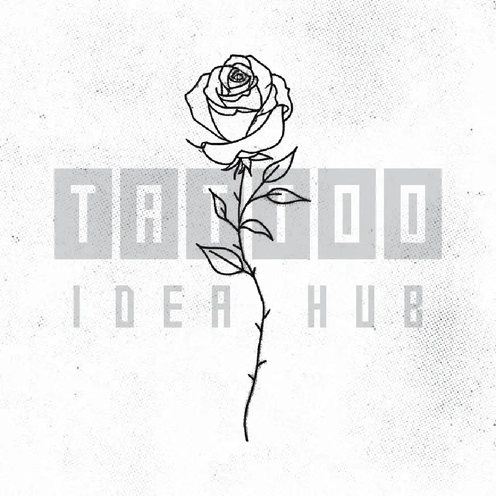 rose outline tattoo idea design stencil png