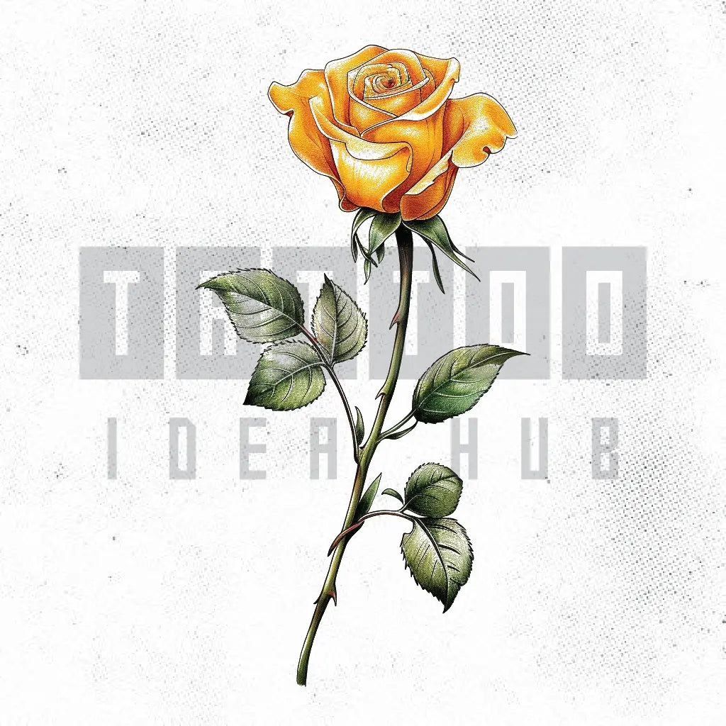 yellow rose tattoo idea design stencil png
