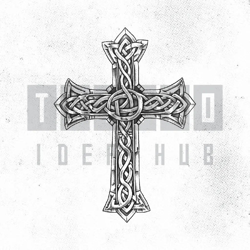 celtic cross tattoo idea design stencil png