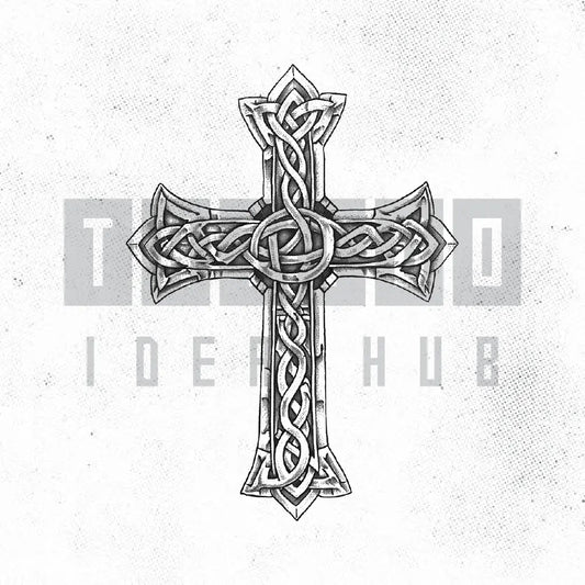 celtic cross tattoo idea design stencil png