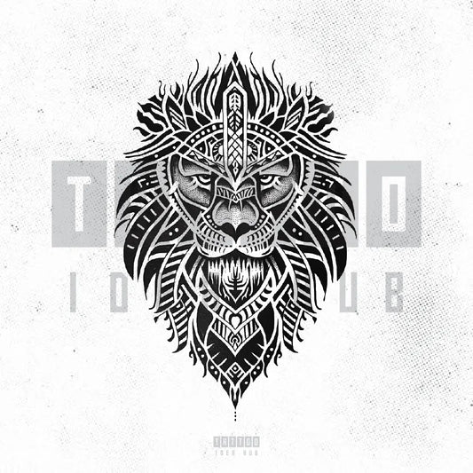 polynesian lion tattoo idea design stencil png