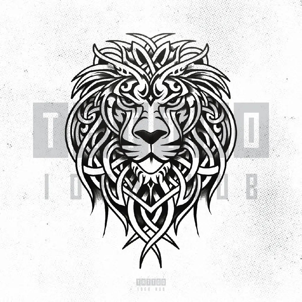 celtic lion tattoo idea design stencil png