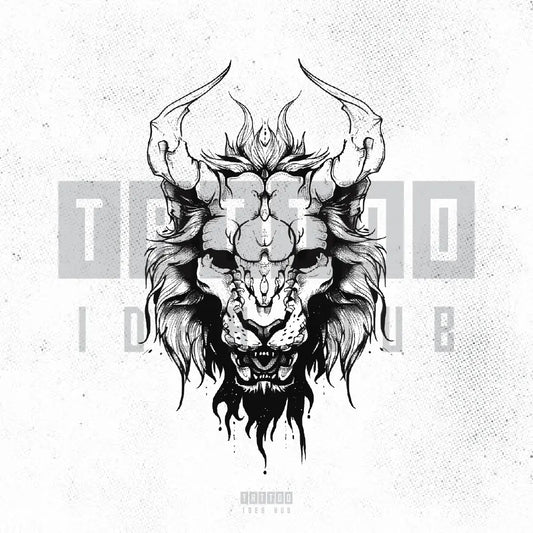 lion skull tattoo idea design stencil png