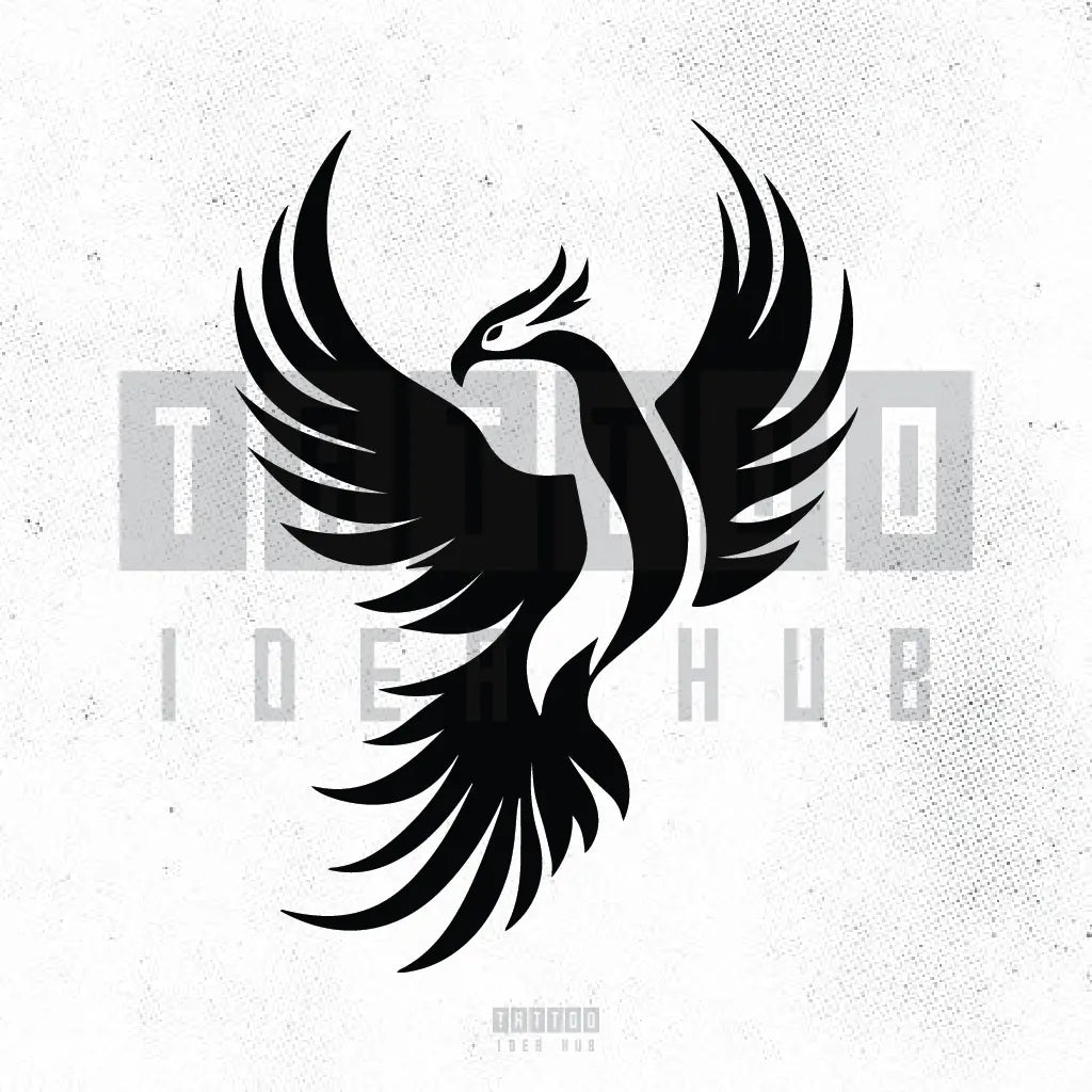 simple phoenix symbol tattoo idea design stencil png