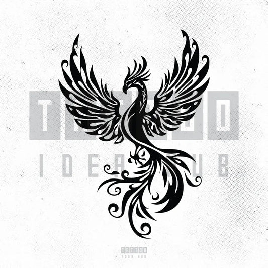 tribal phoenix tattoo idea design stencil png