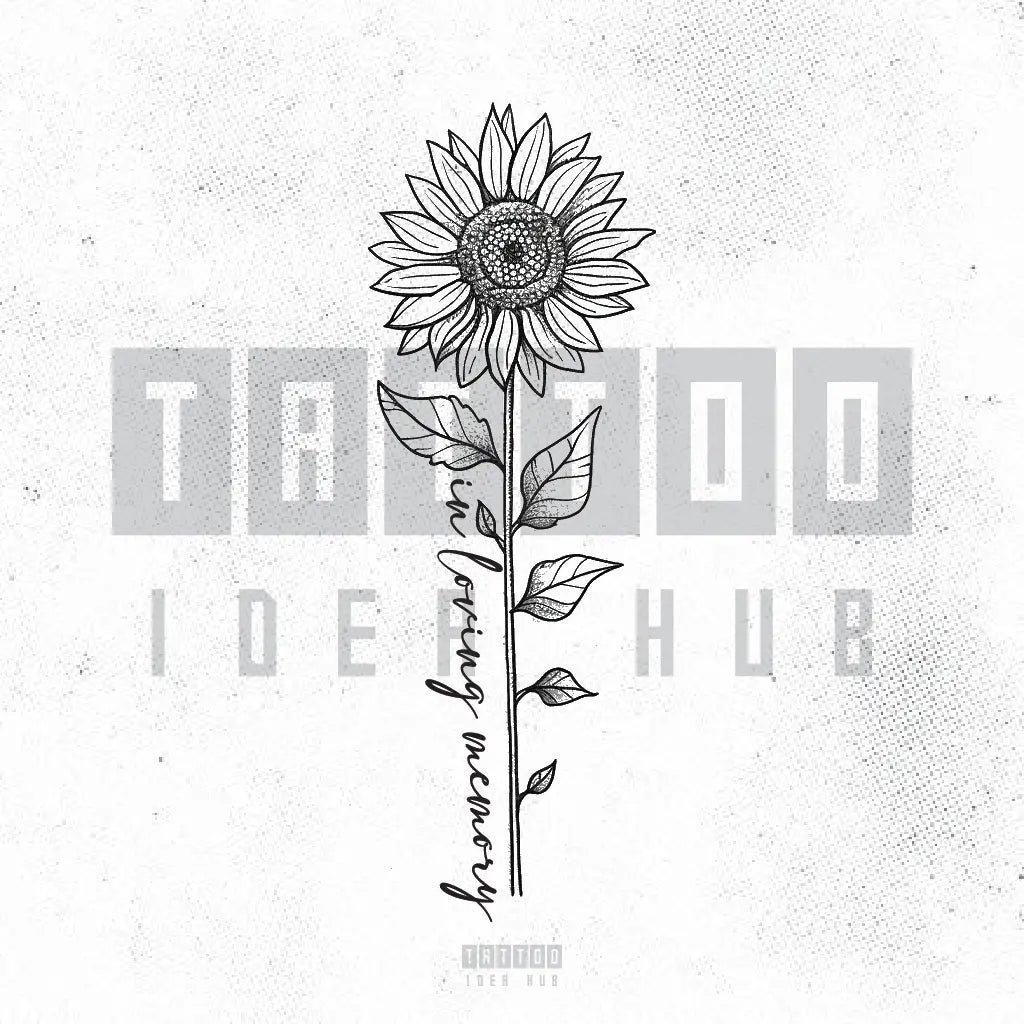 sunflower memorial tattoo idea design stencil png