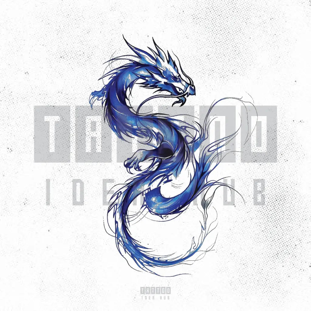 blue dragon tattoo idea design stencil png
