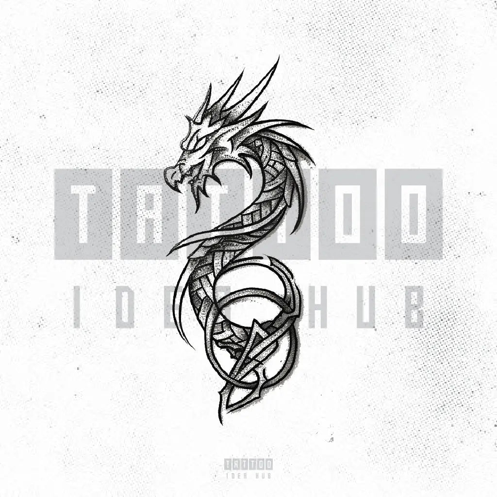 celtic dragon tattoo idea design stencil png