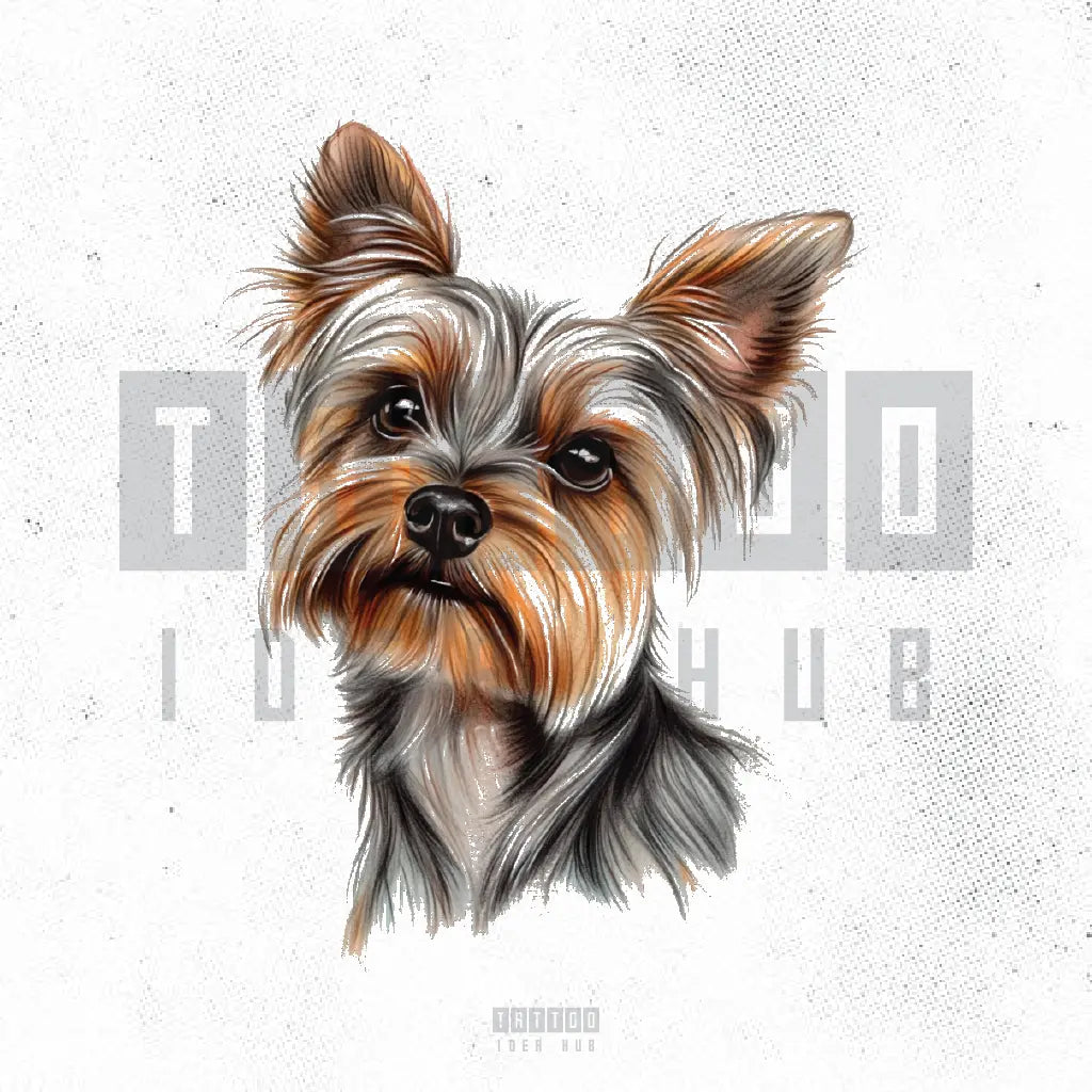 yorkshire terrier dog tattoo idea design stencil png