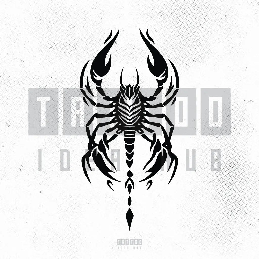 tribal scorpion tattoo idea design stencil png