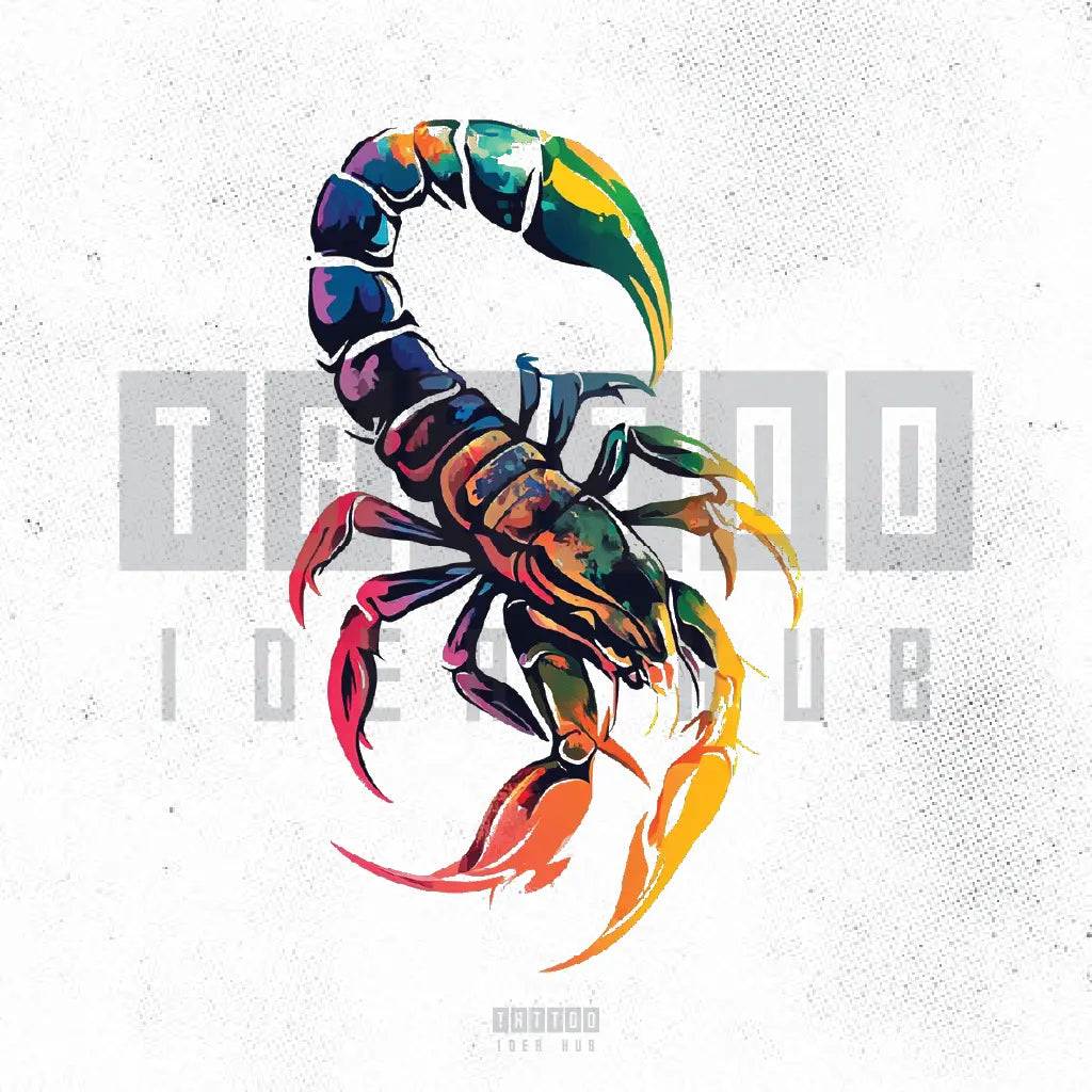colorful scorpion tattoo idea design stencil png