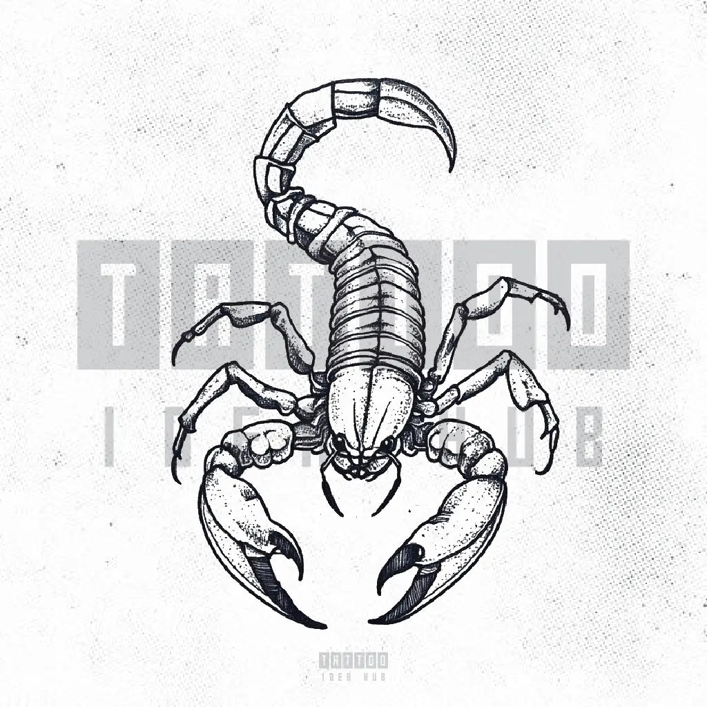 simple scorpion outline tattoo idea design stencil png