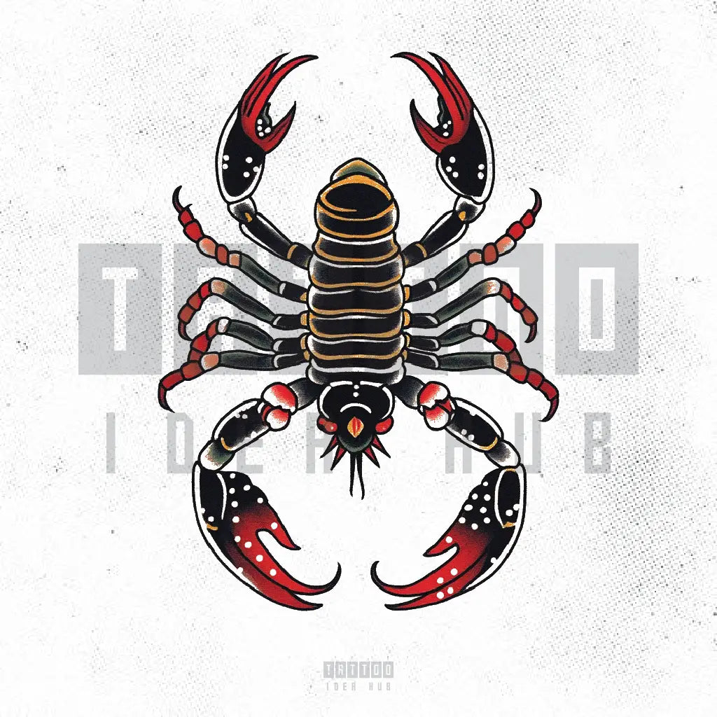 traditional scorpion tattoo idea design stencil png