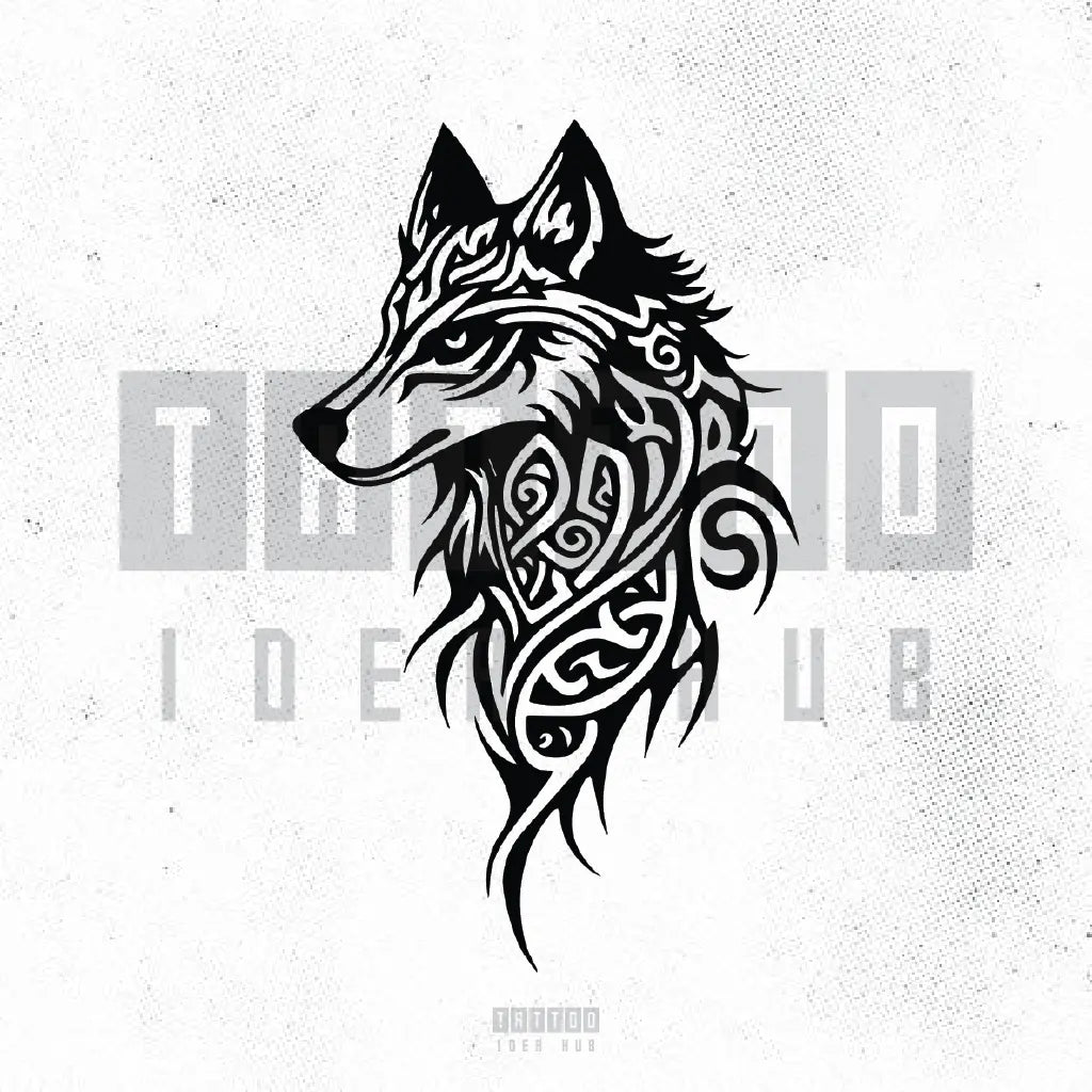 celtic wolf tattoo idea design stencil png