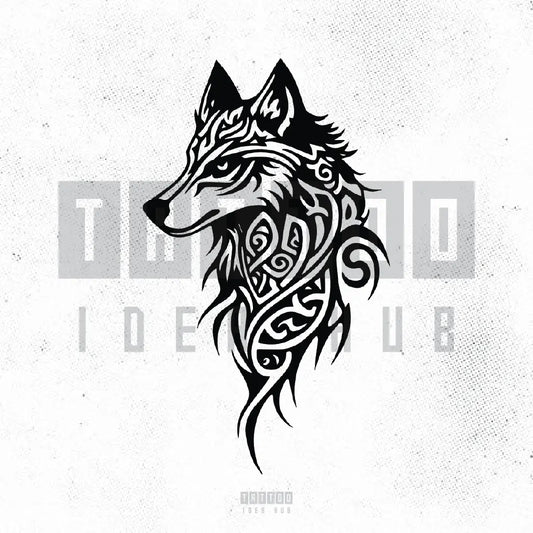 celtic wolf tattoo idea design stencil png