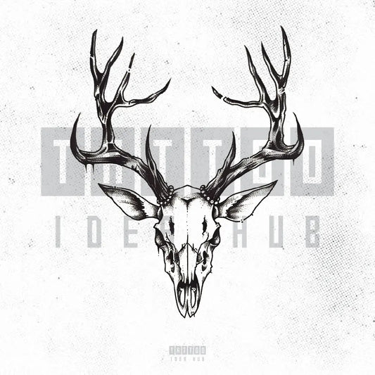 deer animal skull tattoo idea design stencil png