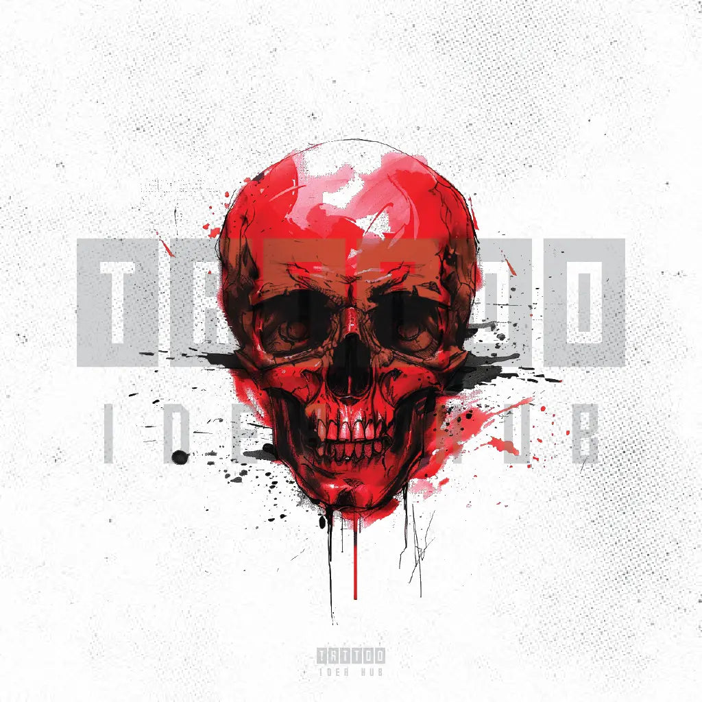 red skull tattoo idea design stencil png