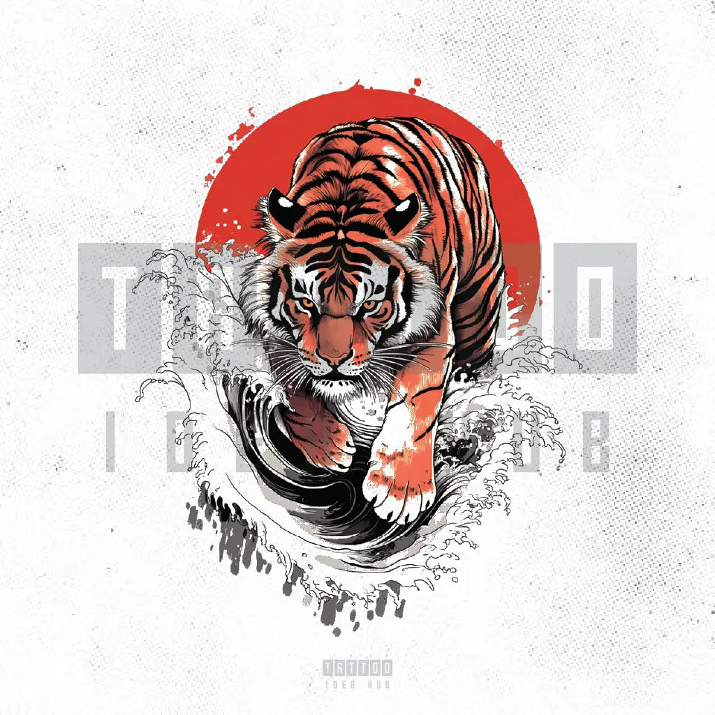japanese tiger tattoo idea design stencil png